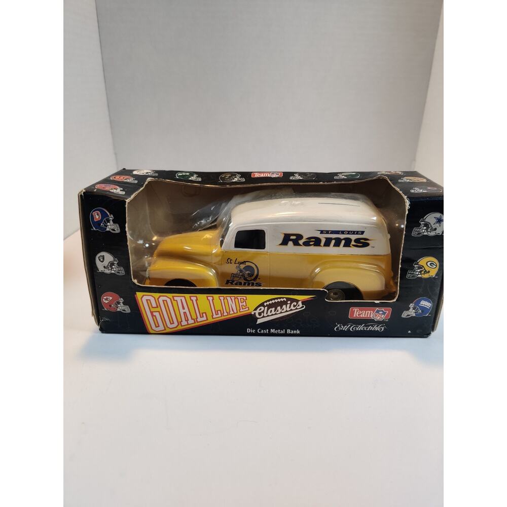 Vintage 1995 Goal Line Die Cast Metal Bank St. Louis Rams Los Angeles Rams NIB